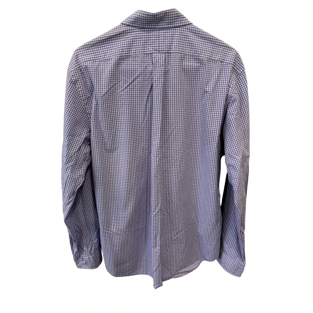 Ralph Lauren Mens XL Slim Fit Gingham Button Down Shirt Purple White Long Sleeve